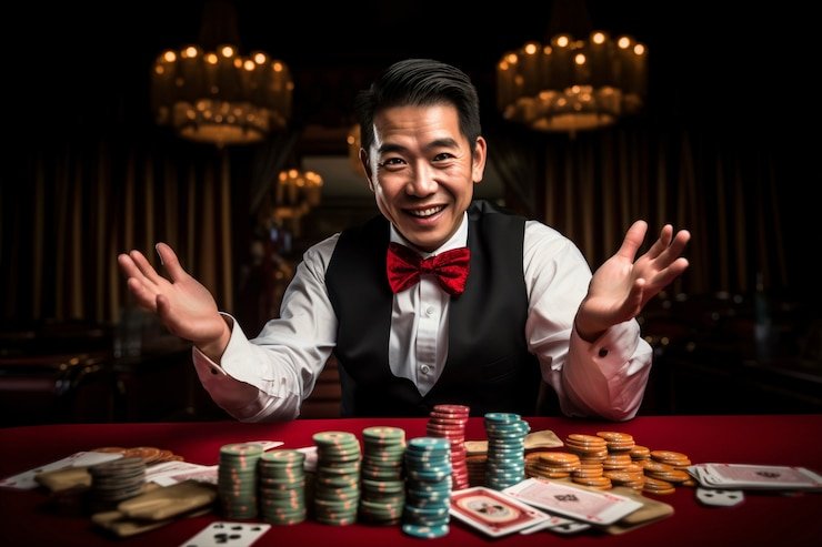 Studio blackjack Asia Gaming menampilkan dealer profesional dan antarmuka HD dengan multi-kamera live